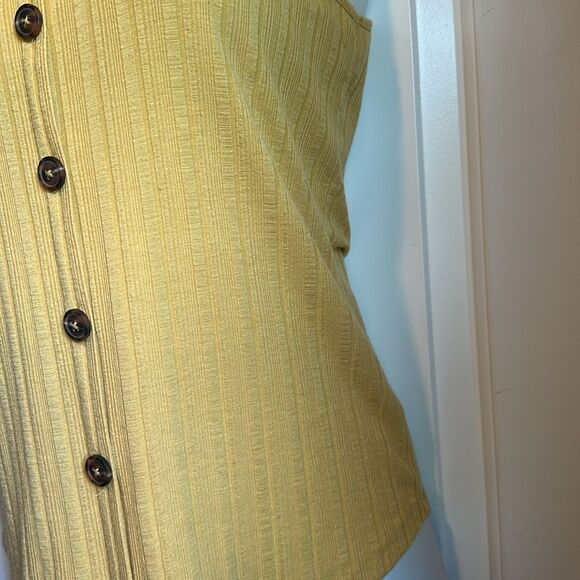 Maurices Mustard Button-Front Ribbed Tank Top - Picture 4 of 7